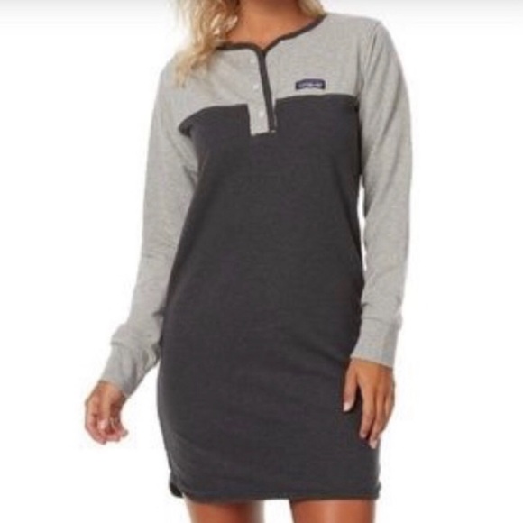 Patagonia Dresses & Skirts - Patagonia Ahnya Henley Dress Gray Medium
